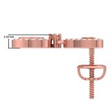 0.50 Carat (ctw) 14K Rose Gold Round Champagne & White Diamond Ladies Heart Dangling Earrings 1/2 CT