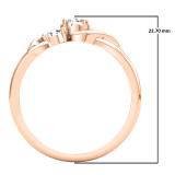 0.50 Carat (ctw) 10K Rose Gold Round Diamond Ladies Swirl Bridal 3 Stone Engagement Ring With Matching Band Set 1/2 CT