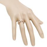 0.50 Carat (ctw) 10K Rose Gold Round Diamond Ladies Swirl Bridal 3 Stone Engagement Ring With Matching Band Set 1/2 CT