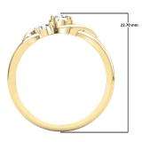 0.50 Carat (ctw) 18K Yellow Gold Round Diamond Ladies Swirl Bridal 3 Stone Engagement Ring With Matching Band Set 1/2 CT