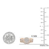 0.40 Carat (ctw) 10K Rose Gold Round White Diamond Ladies Micro Pave Swirl Split Shank Engagement Ring Set