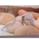 0.40 Carat (ctw) 10K White Gold Round White Diamond Ladies Micro Pave Swirl Split Shank Engagement Ring Set