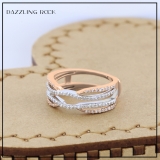 0.50 Carat (ctw) 14K White & Rose Gold Two Tone Round Cut Diamond Ladies Anniversary Wedding Band Enhancer Guard Double Chevron Ring 1/2 CT