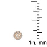 0.90 Carat (ctw) 18K Rose Gold Round White Diamond Ladies Circle Cluster Flower Stud Earrings