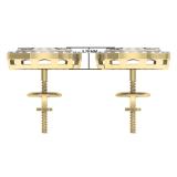 0.90 Carat (ctw) 18K Yellow Gold Round White Diamond Ladies Circle Cluster Flower Stud Earrings
