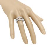 0.35 Carat (ctw) 14K White Gold Round Diamond Ladies Anniversary Wedding Band Enhancer Double Guard Ring 1/3 CT