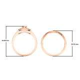 0.60 Carat (ctw) 10K Rose Gold Round Cut Diamond Ladies Bridal Split Shank Halo Engagement Ring With Matching Band Set