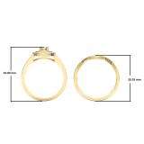0.60 Carat (ctw) 10K Yellow Gold Round Cut Diamond Ladies Bridal Split Shank Halo Engagement Ring With Matching Band Set