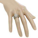 0.60 Carat (ctw) 10K Yellow Gold Round Cut Diamond Ladies Bridal Split Shank Halo Engagement Ring With Matching Band Set