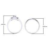 0.60 Carat (ctw) 18K White Gold Round Cut Diamond Ladies Bridal Split Shank Halo Engagement Ring With Matching Band Set