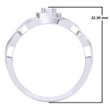 0.30 Carat (ctw) Sterling Silver Round Cut Diamond Ladies Crossover Swirl Bridal Engagement Ring With Matching Band Set 1/3 CT