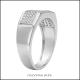 0.40 Carat (ctw) Sterling Silver Round White Diamond Men's Micro Pave Hip Hop Wedding Band