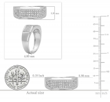 0.40 Carat (ctw) Sterling Silver Round White Diamond Men's Micro Pave Hip Hop Wedding Band
