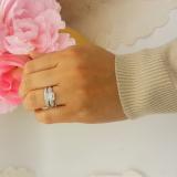 0.35 Carat (ctw) Sterling Silver Round & Princess Cut White Diamond Ladies Bridal Engagement Ring With Matching Band Set 1/3 CT