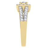 0.75 Carat (ctw) 10K Yellow Gold Round Cut White Diamond Ladies Bridal Split Shank Halo Style Engagement Ring 3/4 CT