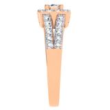 0.75 Carat (ctw) 14K Rose Gold Round Cut White Diamond Ladies Bridal Split Shank Halo Style Engagement Ring 3/4 CT