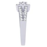 0.75 Carat (ctw) 14K White Gold Round Cut White Diamond Ladies Bridal Split Shank Halo Style Engagement Ring 3/4 CT