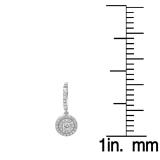 0.70 Carat (ctw) 10K White Gold Round White Diamond Ladies Halo Style Dangling Earrings 3/4 CT