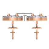 1.15 Carat (ctw) 18K Rose Gold Round Cut White Diamond Ladies Cluster Style Stud Earrings