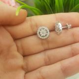 1.15 Carat (ctw) 18K White Gold Round Cut White Diamond Ladies Cluster Style Stud Earrings