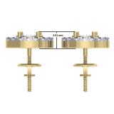 1.15 Carat (ctw) 18K Yellow Gold Round Cut White Diamond Ladies Cluster Style Stud Earrings
