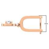 0.50 Carat (ctw) 14K Rose Gold Round White Diamond Ladies Halo Style Dangling Earrings 1/2 CT