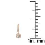 0.50 Carat (ctw) 14K Rose Gold Round White Diamond Ladies Halo Style Dangling Earrings 1/2 CT