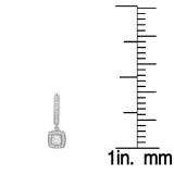 0.50 Carat (ctw) 18K White Gold Round White Diamond Ladies Halo Style Dangling Earrings 1/2 CT