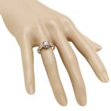 0.75 Carat (ctw) 14K Rose Gold Round Cut Black & White Diamond Ladies Bridal Swirl Split Shank Halo Engagement Ring 3/4 CT