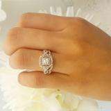0.95 Carat (ctw) 10K Yellow Gold Round Cut White Diamond Ladies Swirl Bridal Split Shank Halo Engagement Ring With Matching Band Set 1 CT