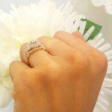 0.95 Carat (ctw) 10K Yellow Gold Round Cut White Diamond Ladies Swirl Bridal Split Shank Halo Engagement Ring With Matching Band Set 1 CT
