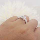 0.95 Carat (ctw) 14K White Gold Round Cut White Diamond Ladies Swirl Bridal Split Shank Halo Engagement Ring With Matching Band Set 1 CT