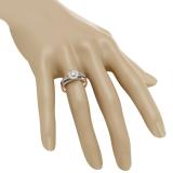 0.40 Carat (ctw) 10K Rose Gold Princess & Round Cut Diamond Ladies Split Shank Halo Bridal Engagement Ring With Matching Band Set