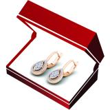 0.55 Carat (ctw) 14K Rose Gold Round White Diamond Ladies Pear-shaped Drop Earrings 1/2 CT