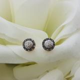 1.00 Carat (ctw) 10K White Gold Round Cut White Diamond Ladies Cluster Style Stud Earrings 1 CT