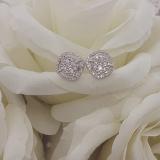 1.00 Carat (ctw) 18K White Gold Round Cut White Diamond Ladies Cluster Style Stud Earrings 1 CT