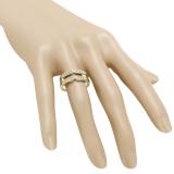 0.45 Carat (ctw) 10K Yellow Gold Round Diamond Ladies Anniversary Wedding Band Enhancer Guard Double Ring 1/2 CT