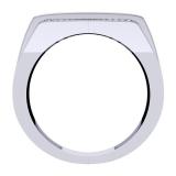 0.40 Carat (ctw) Sterling Silver Round Black & White Diamond Men's Flashy Hip Hop Pinky Ring