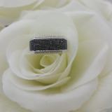 0.40 Carat (ctw) Sterling Silver Round Black & White Diamond Men's Flashy Hip Hop Pinky Ring