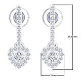 0.50 Carat (ctw) 18K White Gold Round White Diamond Ladies Heart Dangling Drop Earrings 1/2 CT