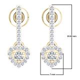 0.50 Carat (ctw) 18K Yellow Gold Round White Diamond Ladies Heart Dangling Drop Earrings 1/2 CT