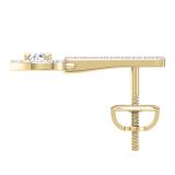 0.50 Carat (ctw) 18K Yellow Gold Round White Diamond Ladies Heart Dangling Drop Earrings 1/2 CT