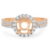 0.50 Carat (ctw) 10K Rose Gold Round Cut Diamond Ladies Bridal Semi-Mount Split Shank Engagement Ring 1/2 CT (No Center Stone)