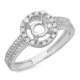 0.50 Carat (ctw) 10K White Gold Round Cut Diamond Ladies Bridal Semi-Mount Split Shank Engagement Ring 1/2 CT (No Center Stone)