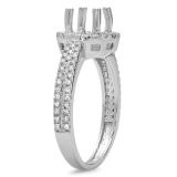 0.50 Carat (ctw) 10K White Gold Round Cut Diamond Ladies Bridal Semi-Mount Split Shank Engagement Ring 1/2 CT (No Center Stone)
