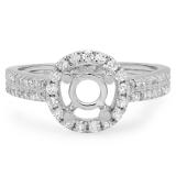 0.50 Carat (ctw) 10K White Gold Round Cut Diamond Ladies Bridal Semi-Mount Split Shank Engagement Ring 1/2 CT (No Center Stone)