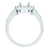 0.50 Carat (ctw) 10K White Gold Round Cut Diamond Ladies Bridal Semi-Mount Split Shank Engagement Ring 1/2 CT (No Center Stone)