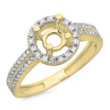 0.50 Carat (ctw) 10K Yellow Gold Round Cut Diamond Ladies Bridal Semi-Mount Split Shank Engagement Ring 1/2 CT (No Center Stone)