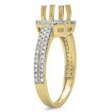 0.50 Carat (ctw) 10K Yellow Gold Round Cut Diamond Ladies Bridal Semi-Mount Split Shank Engagement Ring 1/2 CT (No Center Stone)