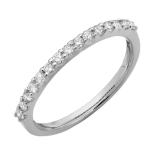 Round White Diamond Ladies Anniversary Wedding Stackable Band (0.25 ctw. Color I-J Clarity I2-I3) | 10K White Gold